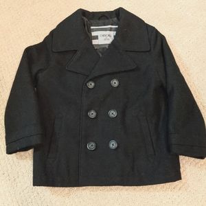 Toddler Boys 4T Cherokee black pea coat, EUC